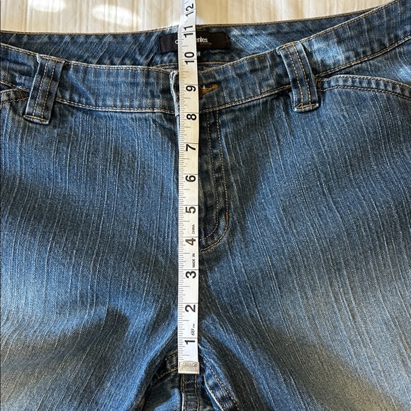 Daisy Fuentes Cropped Blue Denim Jeans Size 16W - Picture 8 of 9
